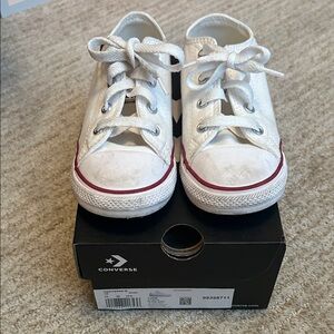 Converse Kids White and Red Sneakers